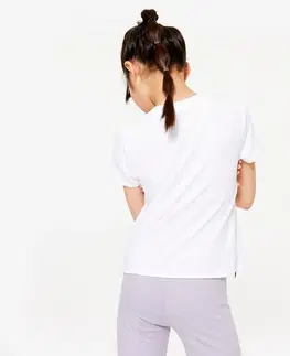 nohavice Bavlnené dievčenské tričko biele