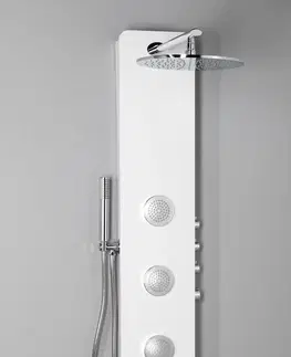 Kúpeľňa POLYSAN - SPIRIT ROUND sprchový panel s termostat. batériou 250x1550, nástenný, biela 71151