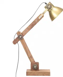 Osvetlenie Stolná lampa kov / mangovníkové drevo Dekorhome Mosadz