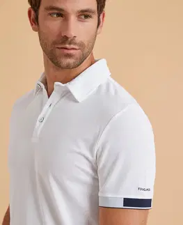 mikiny Pánske jazdecké tričko biele