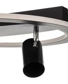 Stropné svietidlá Lindby Lindby Berisha stropné LED svetlo, 3-pl., čierna