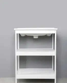 Kúpeľňový nábytok AQUALINE - ETIDE policová umývadlová skrinka 61,5x85x44 cm, matná biela ET610