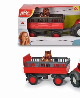 Hračky - dopravné stroje a traktory DICKIE - Abc Traktor Massey Ferguson S Prívesom 30 Cm