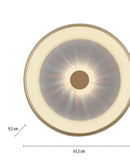 Stropné svietidlá JUST LIGHT. Vertigo LED stropné svietidlo, CCT, Ø 61,5 cm, mosadz