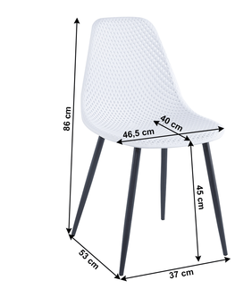 Jedálenské stoličky KONDELA Tegra Typ 2 jedálenská stolička biela / čierna
