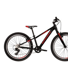 Bicykle Juniorský bicykel Kross Level JR 2.0 24" - model 2022 čierno-červená - 12" (138-148 cm)