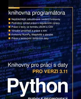 Programovanie, tvorba www stránok Python - knihovny pro práci s daty - Rudolf Pecinovský