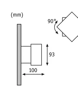 Vonkajšie nástenné svietidlá Paulmann Vonkajšie nástenné svietidlo Paulmann Cybo LED, 2 700 K, 10x10 cm, sivé