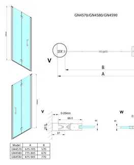 Sprchovacie kúty GELCO - LORO sprchové dvere skladacie 800 číre sklo GN4580