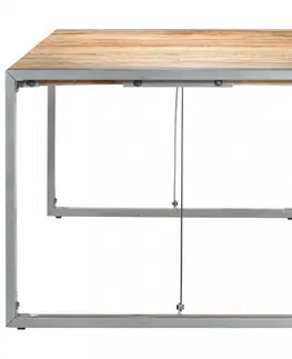Jedálenské stoly Jedálenský stôl hnedá / sivá Dekorhome 140x70x75 cm