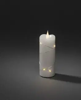 LED sviečky Konstsmide Christmas Vosková LED sviečka biela farba teplá biela 12,7cm