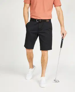 golf Pánske golfové chino šortky MW500 čierne