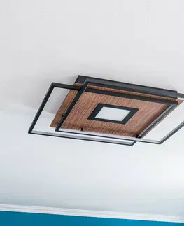 Stropné svietidlá Lucande Lucande Jirya stropné LED svietidlo, CCT, drevo
