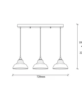 Závesné svietidlá Opviq Svietidlo Dilberay 326-S 3-pl. čierna/jantárová
