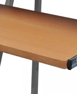 Pracovné stoly PC stôl s policou na kolieskach Dekorhome Biela