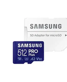 Pamäťové karty Samsung PRO Plus Micro SDXC 512GB + SD adaptér