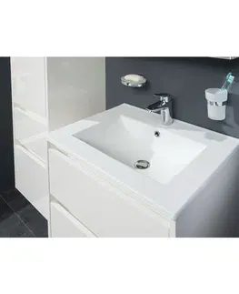 Kúpeľňový nábytok MEREO - Opto, kúpeľňová skrinka s keramickým umývadlom 61cm, biela CN910