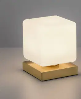 Stolové lampy Paul Neuhaus Stolová LED lampa Dadoa, stmievateľná mosadz matná