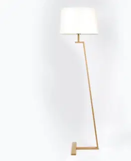 Stojacie lampy Aluminor Stojaca lampa Memphis LS textilné tienidlo, biela