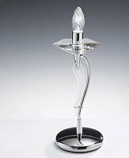 Stolové lampy Metallux Stolná lampa Icaro krištáľové sklo, chróm