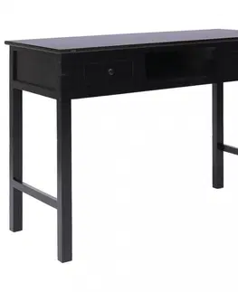 Pracovné stoly Písací stôl s 2 zásuvkami Dekorhome Sivá