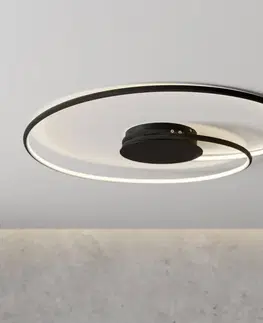 Stropné svietidlá Lindby Lindby Joline stropné LED svietidlo, čierne, 70 cm