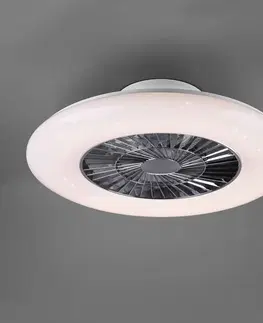 Stropné ventilátory so svetlom Reality Leuchten LED stropný ventilátor Visby, Ø 60 cm, biela
