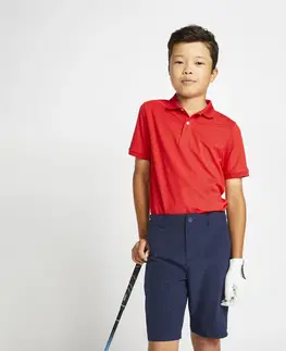 dresy Detská golfová polokošeľa do mierneho počasia červená