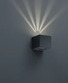 Vonkajšie nástenné svietidlá Reality Leuchten Vonkajšie nástenné LED svietidlo Cordoba, čierne
