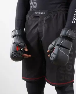 rukavice Bezprstové rukavice 500 na bojové športy čierne