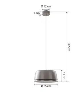 Závesné svietidlá Lucande Lucande Faelinor LED závesné svietidlo sivá 17 cm