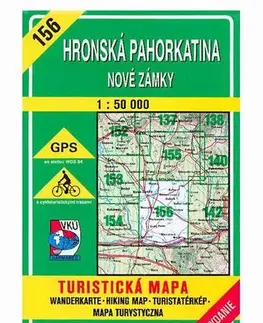 Turistika, skaly Hronská pahorkatina - Nové Zámky - TM 156 - 1:50 000