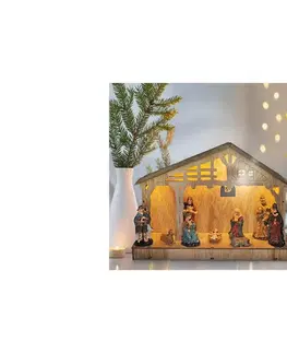 Vianočné osvetlenie  LED dřevěný betlém 30x21cm 7x LED 2xAA 1V259