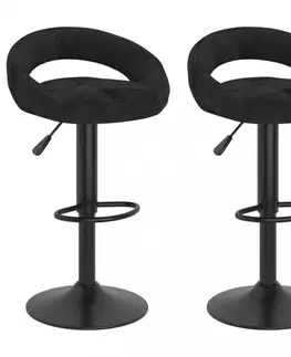 Barové stoličky Barová stolička 2 ks zamat / kov Dekorhome Horčicová