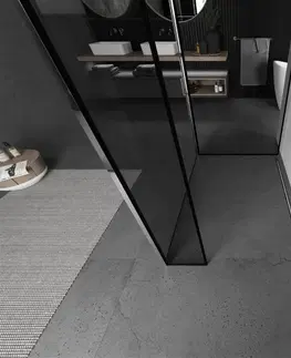 Sprchové dvere MEXEN/S - Kyoto Sprchová zástena WALK-IN 140 x 100 x 40 cm, čierny vzor, chróm 800-140-100-221-01-70-040