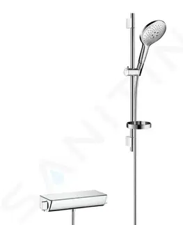 Kúpeľňa HANSGROHE - Raindance Select S Sprchová súprava s termostatom, 150 mm, 3 prúdy, biela/chróm 27036400