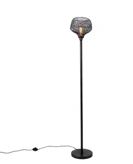 Stojace lampy Dizajnová stojaca lampa čierna 26 cm - Sarella