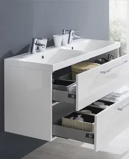 Kúpeľňový nábytok MEREO - Bino, kúpeľňová skrinka 121 cm, biela/dub CN673S