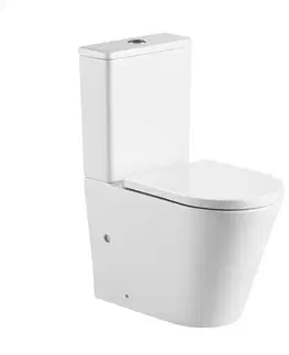 Kúpeľňa MEREO - WC kombi vario odpad, kapotované, Smart Flush RIMLESS, 605x380x825mm, keramické, vr. sedátka VSD91T2