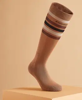 ponožky Jazdecké podkolienky SKS100 svetlohnedé