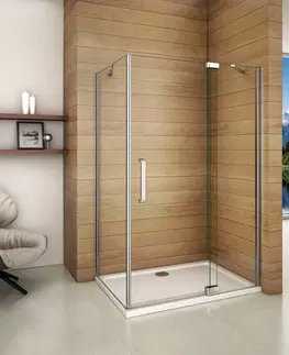 Sprchovacie kúty H K - Obdĺžnikový sprchovací kút AIRLINE, 100x90 cm s jednokrídlovými dverami s pevnou stenou vrátane sprchovej vaničky z liateho mramoru SE-AIRLINE10090 / THOR-10090