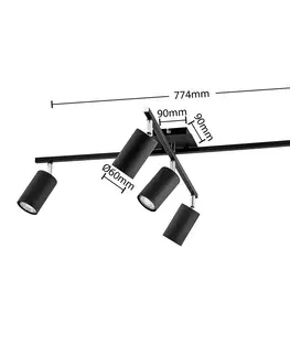 Bodové svetlá Lindby Lindby Joffrey stropné svietidlo 5-pl., čierna