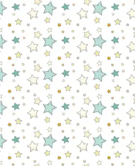 Detské tapety Tapeta vesmírne hviezdičky s bielym pozadím