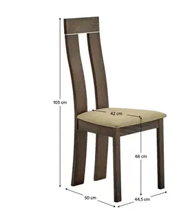 Stoličky Drevená stolička, buk merlot/Magnolia hnedá látka, DESI