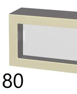 Kuchynské skrinky horná vysoká výklopná vitrína š.80, v.46, Modena W8046G, grafit / jaseň