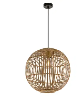Závesné svietidlá Globo Závesná lampa Hildegard z bambusu, Ø 40 cm