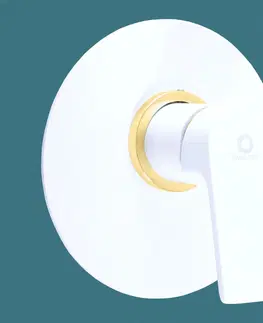 Kúpeľňové batérie SLEZAK-RAV - Batéria sprchová vstavaná COLORADO biela / zlato, Farba: biela / zlato CO183LBZ