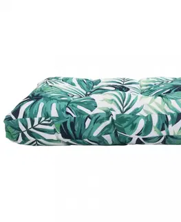 Záhradné sedáky Vodeodolná poduška na sedák 60x60 cm Dekorhome Zelené lístie