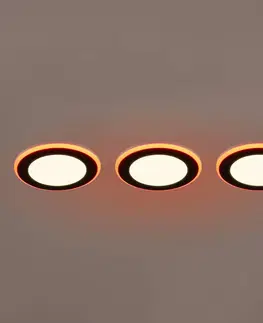 Zapustené svietidlá Trio Lighting LED downlight Argus RGBW remote 3ks čierna