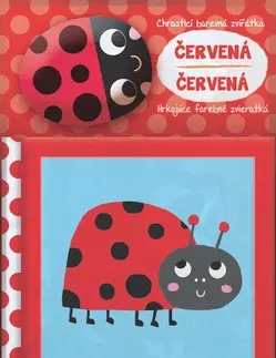 Leporelá, krabičky, puzzle knihy Hrkajúce farebné zvieratká Červená
